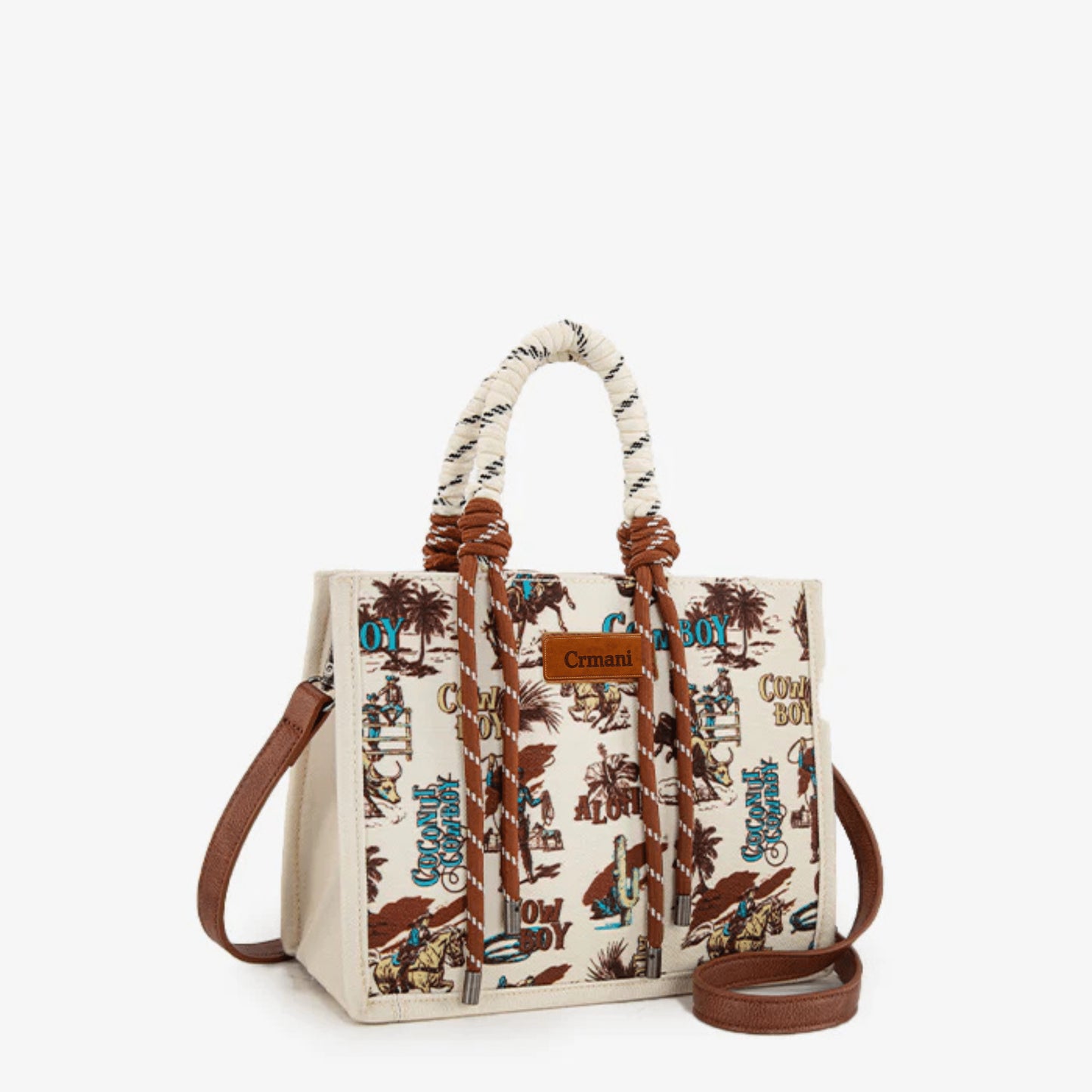 "Crmani Voyager Rope Tote– A Canvas of Journeys - Crmani Tote Bag-Handbag"