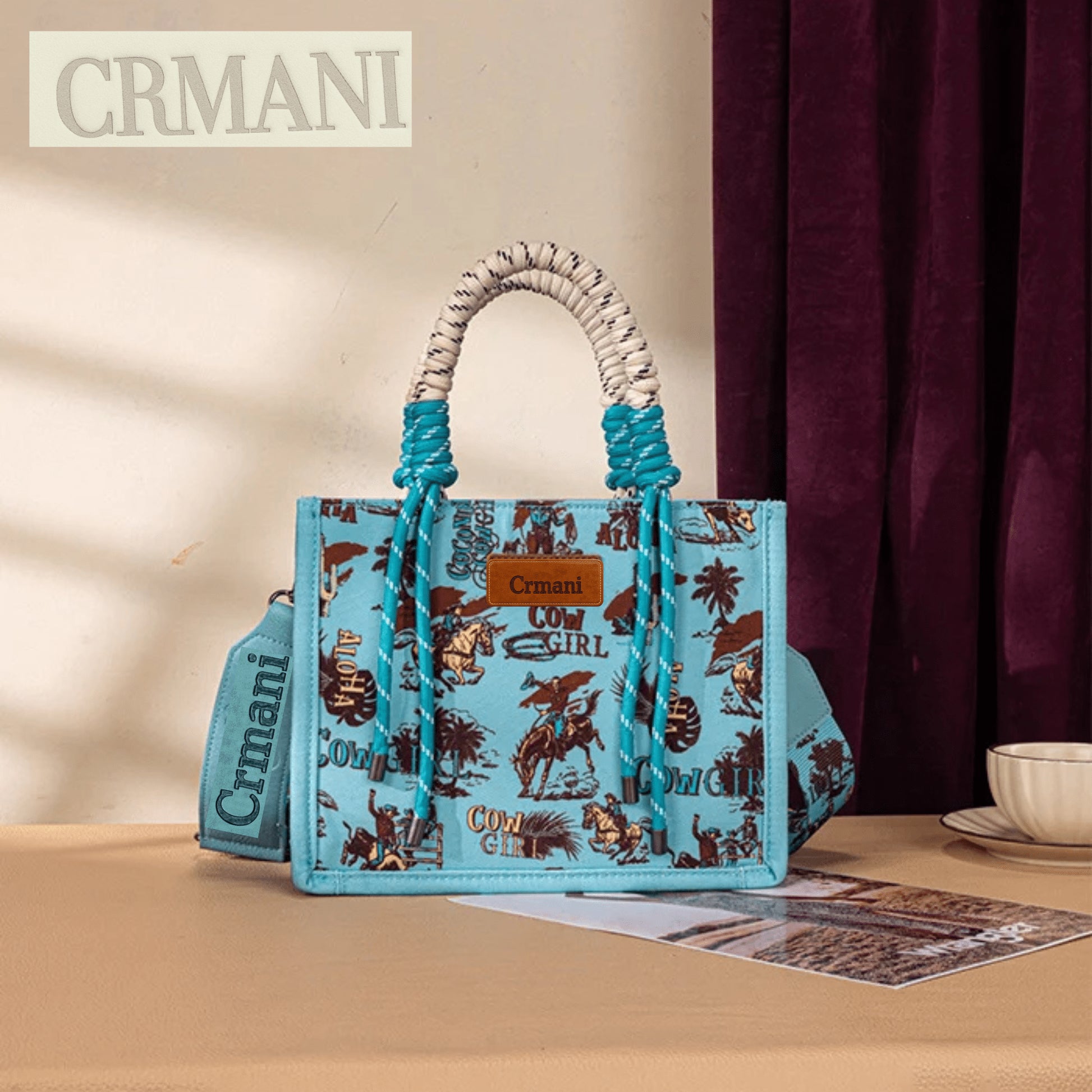 "Crmani Voyager Rope Tote– A Canvas of Journeys - Crmani Tote Bag-Handbag"