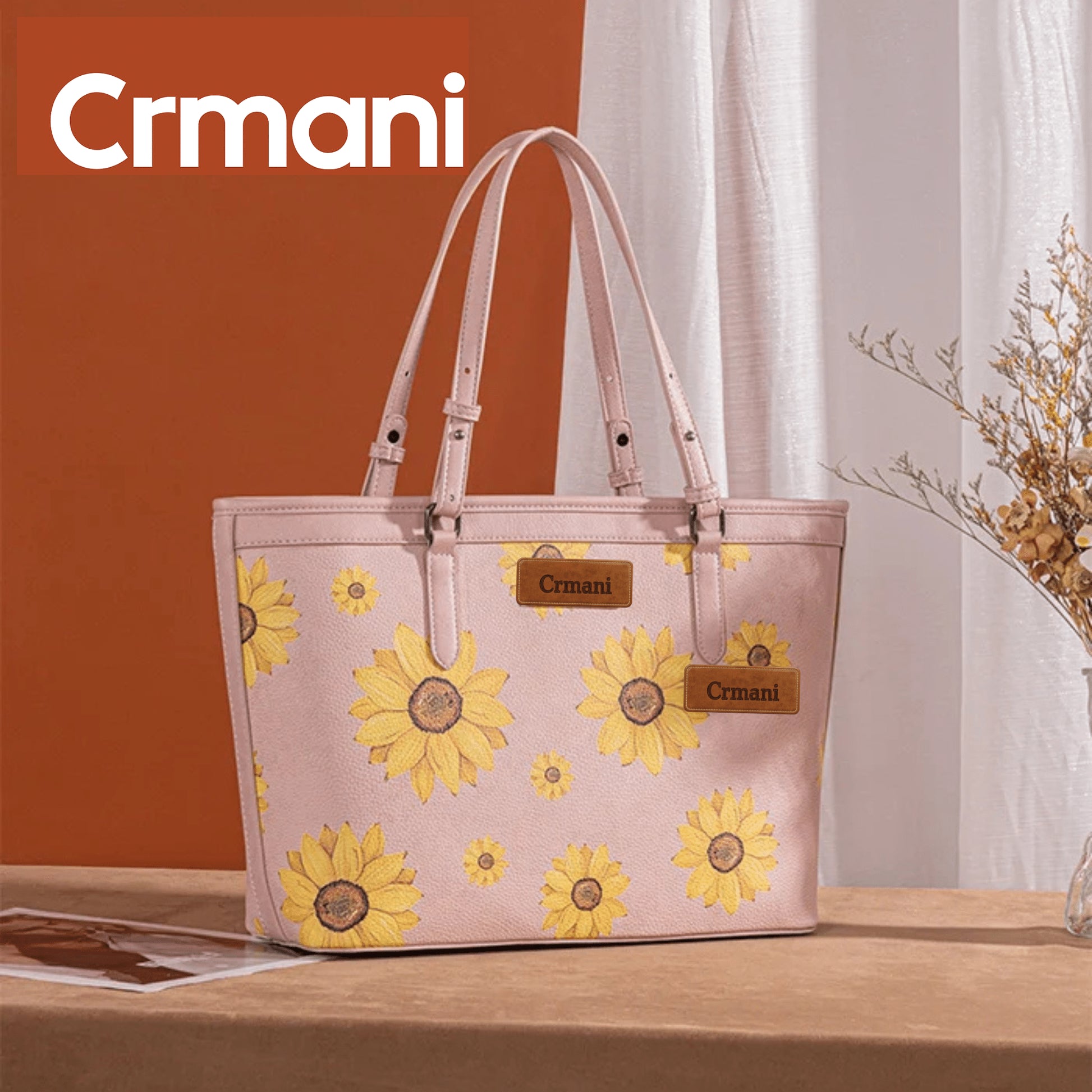 "CRMANI SUNFLOWER PRINT WIDE TOTE BAG - Crmani"