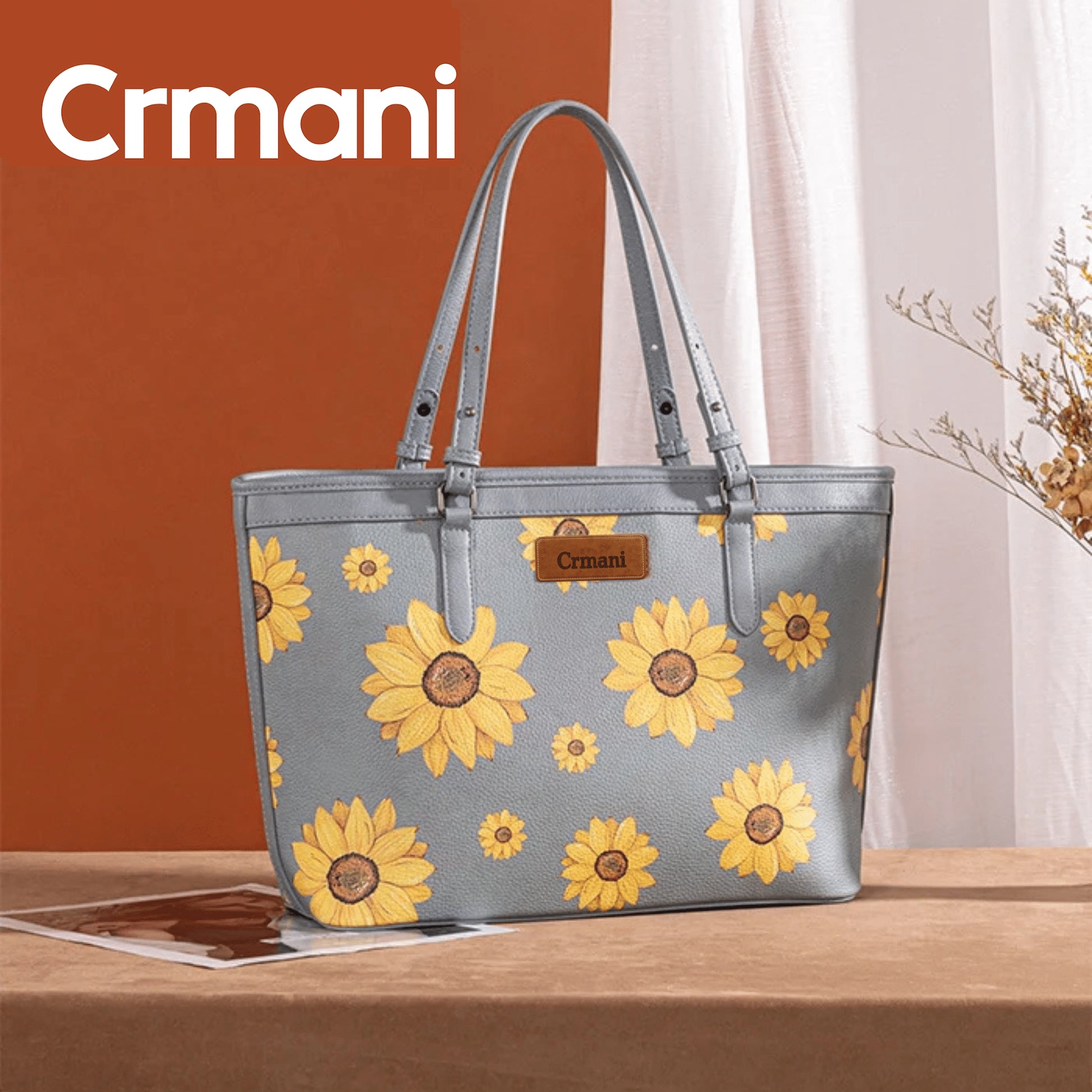 "CRMANI SUNFLOWER PRINT WIDE TOTE BAG - Crmani"