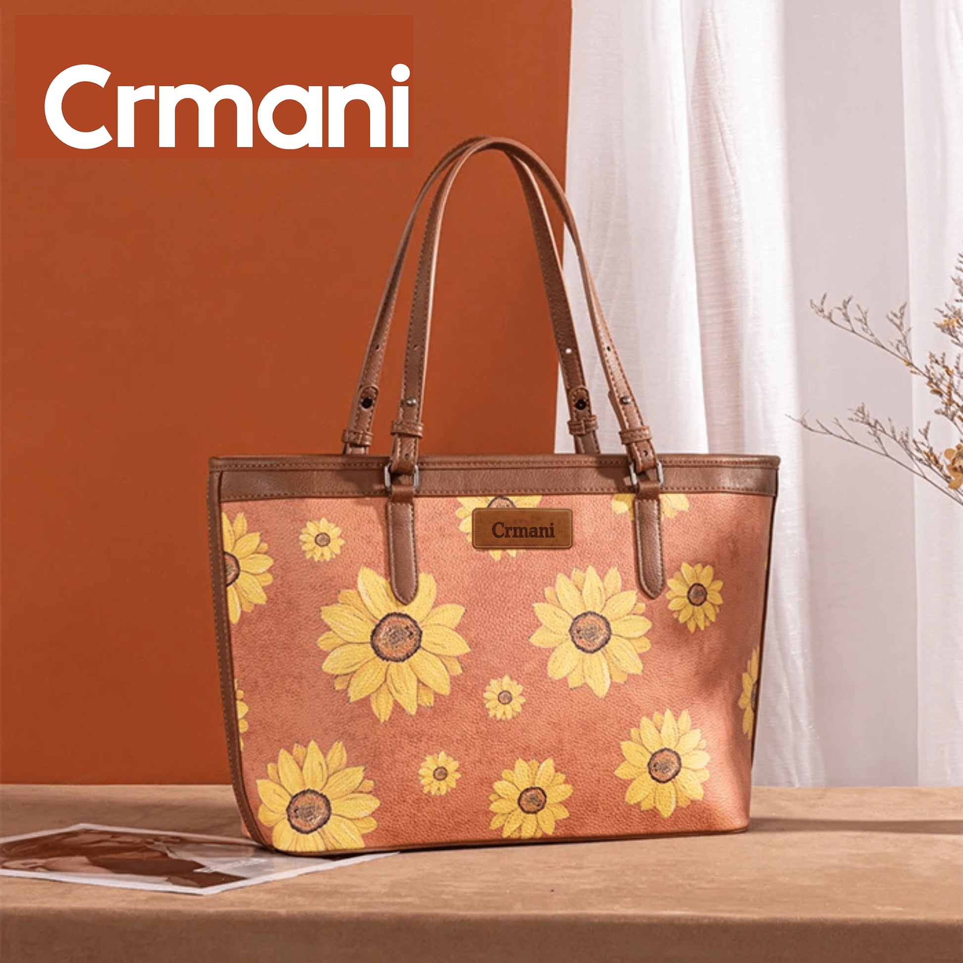 "CRMANI SUNFLOWER PRINT WIDE TOTE BAG - Crmani"